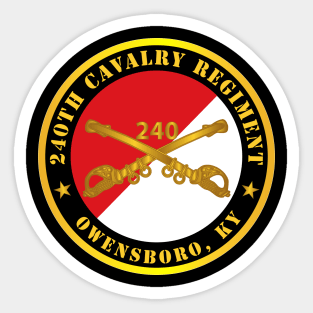 T-Shirt - Army - 240th Cavalry Regiment - Branch, Owensboro, Ky - Red - White X 300 Sticker